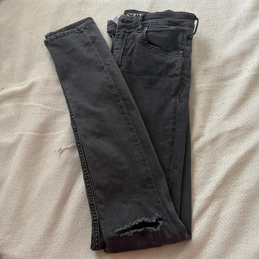 H&M skinny distressed black jeans